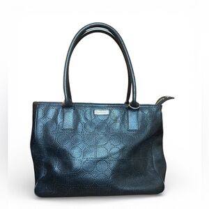 Kate Spade New York Black Perforated Leather Tote Bag Shoulder Bag